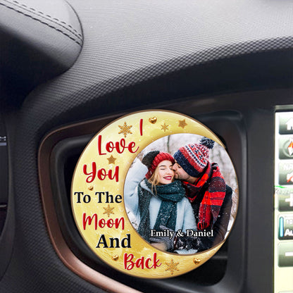 I Love You To The Moon And Back - Personalized Car Visor Clip FCCVCLEHA2137M