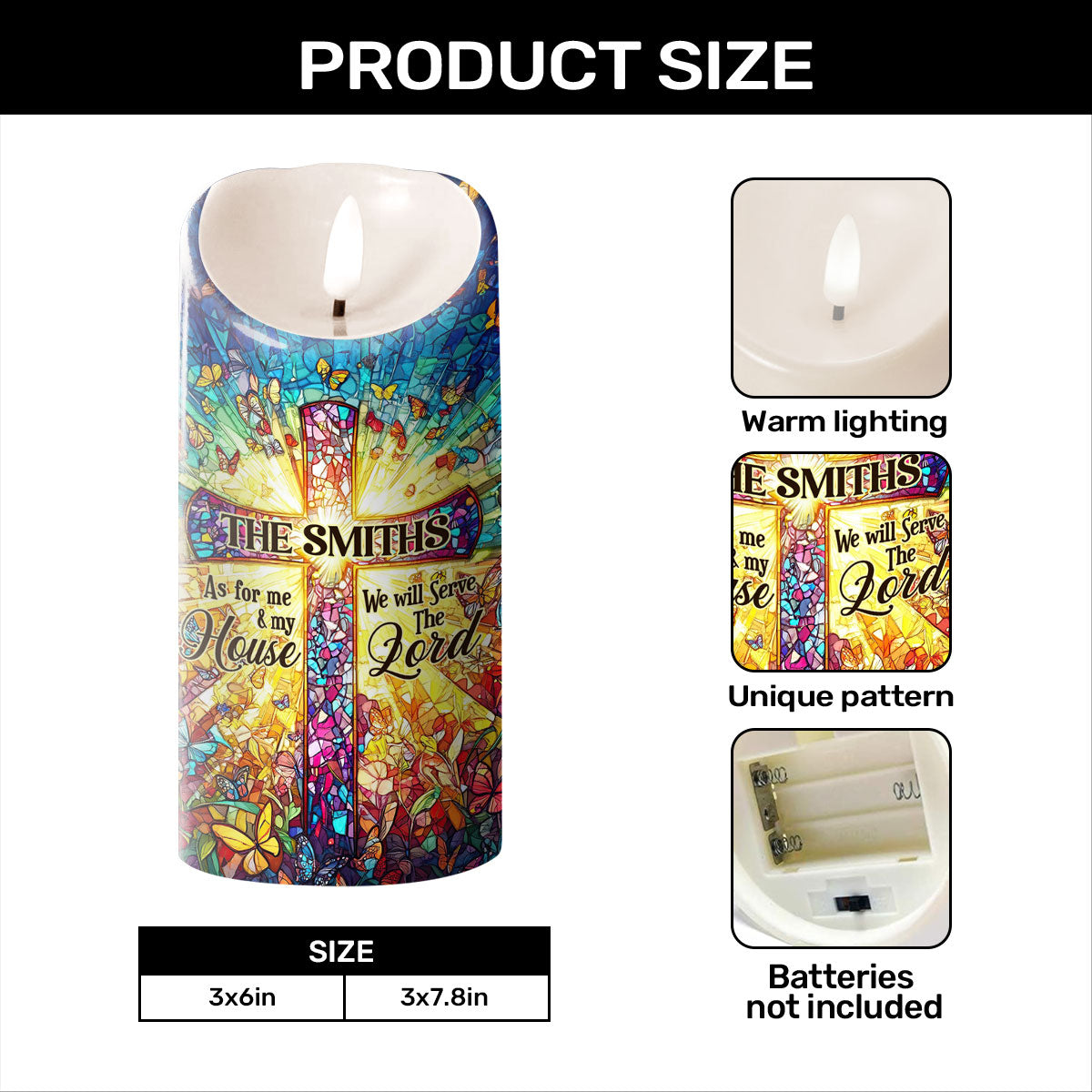 Faithful Home Prayer - Personalized Flameless LED Candle