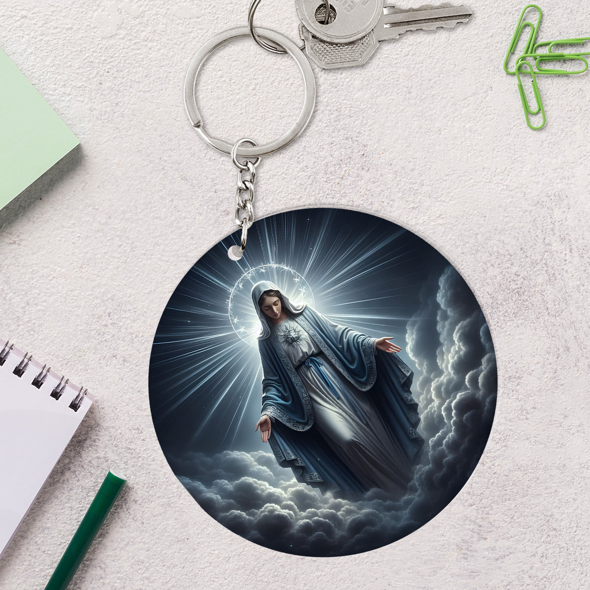 Elegant Virgin Mary - Acrylic Keychain