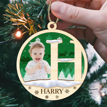 Baby Letter Name - Personalized Wood & Acrylic Ornament