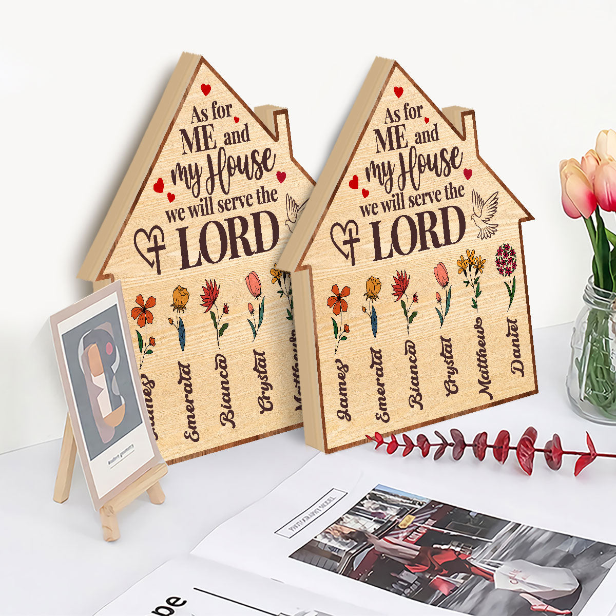 As For Me And My House We Will Serve The Lord - Personalized Wooden Sign