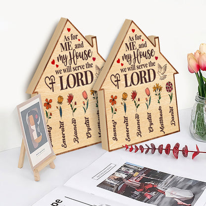 As For Me And My House We Will Serve The Lord - Personalized Wooden Sign