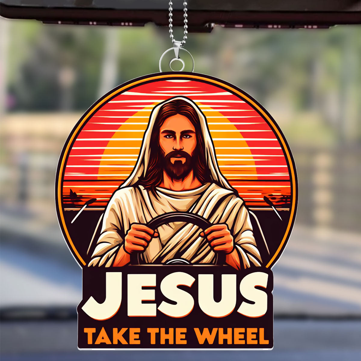 Jesus Take The Wheel - Personalized Car Acrylic Hanging Ornament