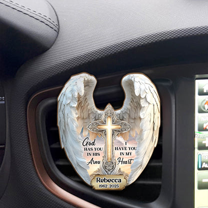 God Has You In His Arms - Personalized Car Visor Clip