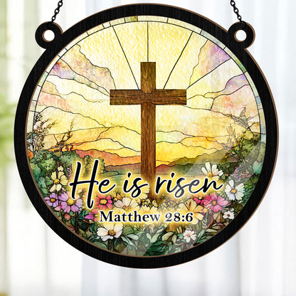 Flower Cross Christian Easter - Window Hanging Suncatcher