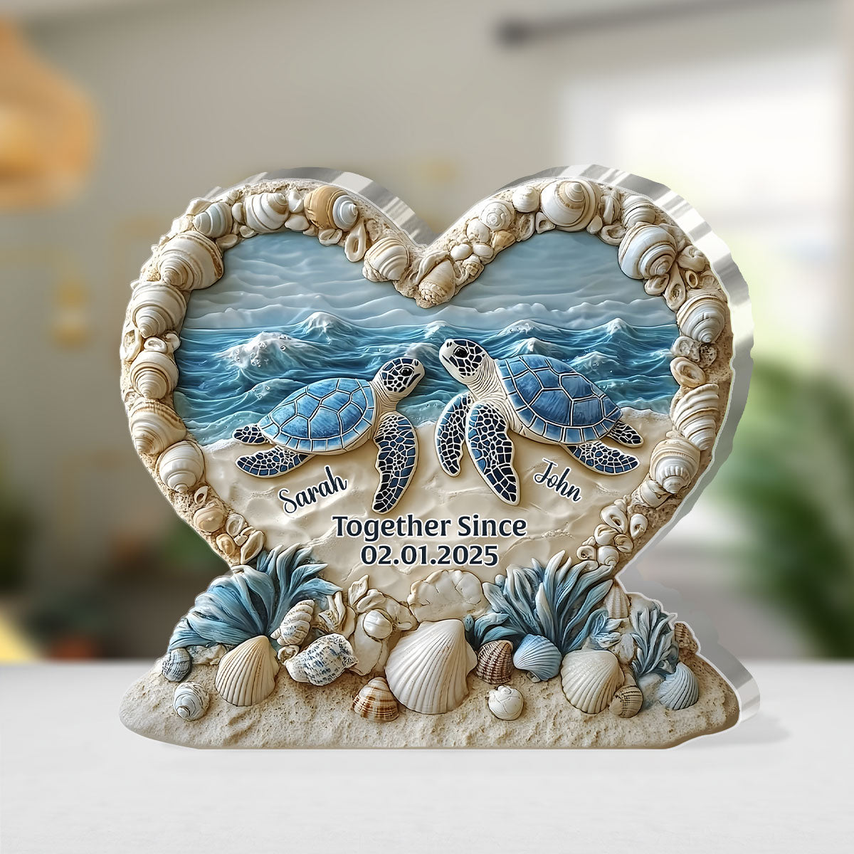 Forever By The Sea - Personalized Custom Shaped Squared Acrylic Plaque