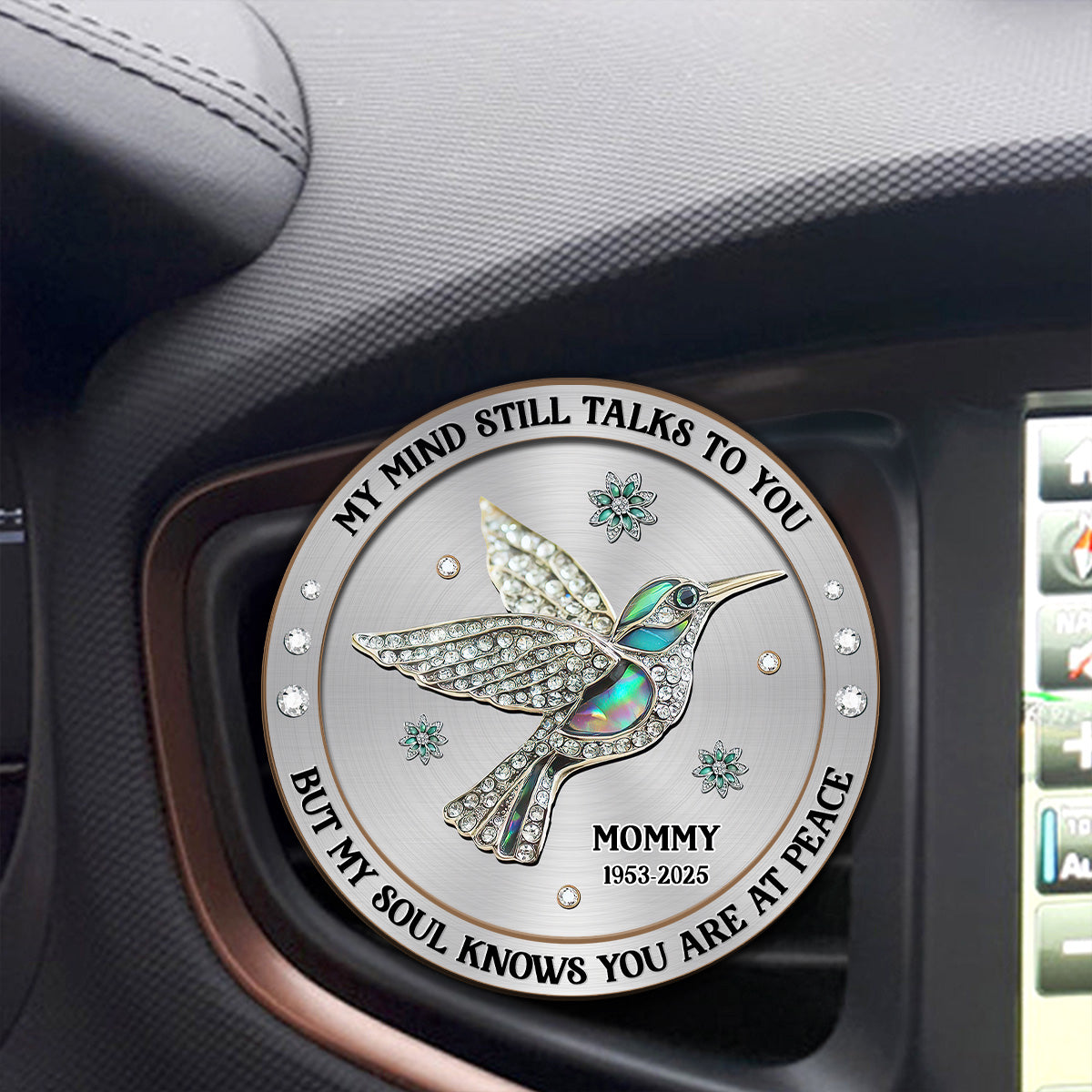 Memorial My Mind Still Talks To You - Personalized Car Visor Clip