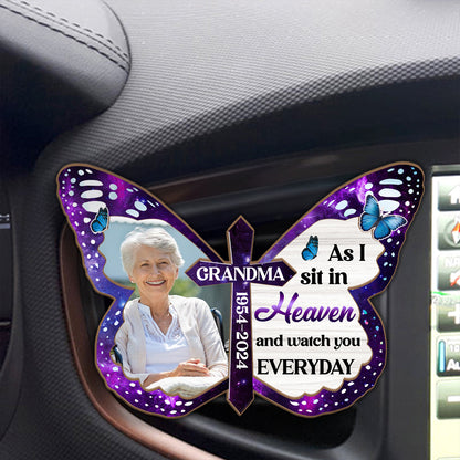 As I Sit In Heaven Memorial - Personalized Car Visor Clip FCCVCLETN2218L