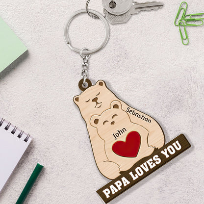 Papa Mama Love You - Personalized Acrylic Keychain