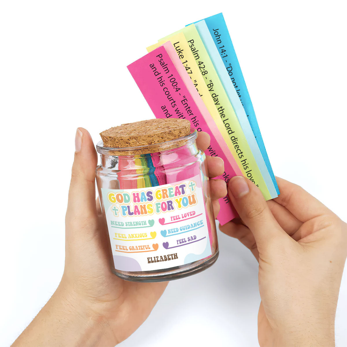 God Has Great Plans For You - Personalized Bible Verse Jar For Kids