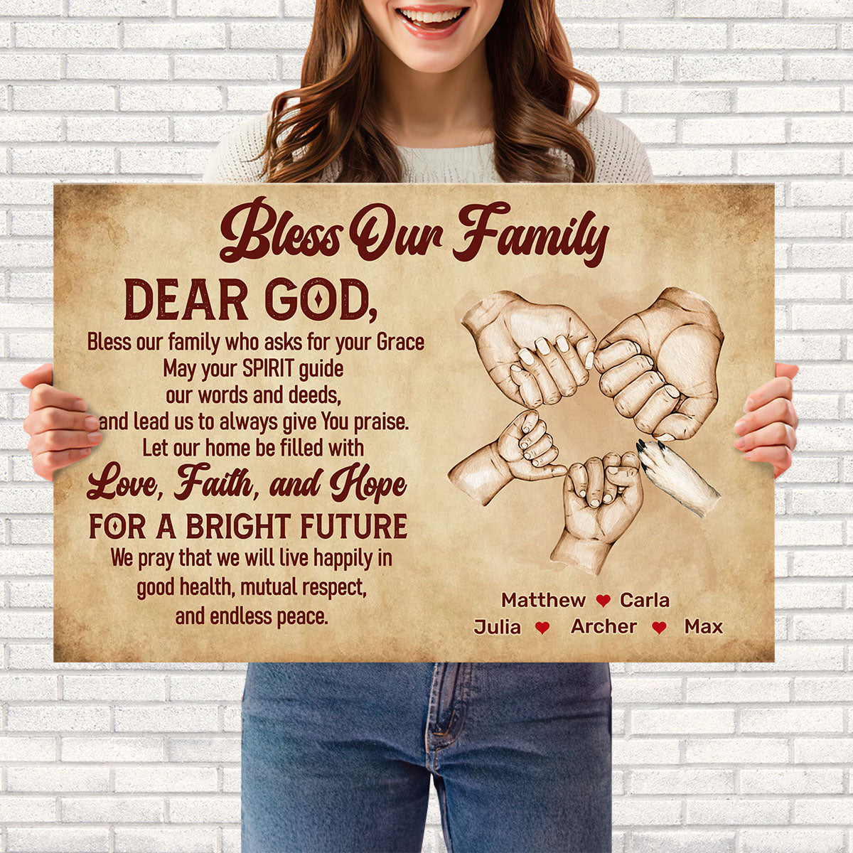 Bless Our Family - Personalized Poster