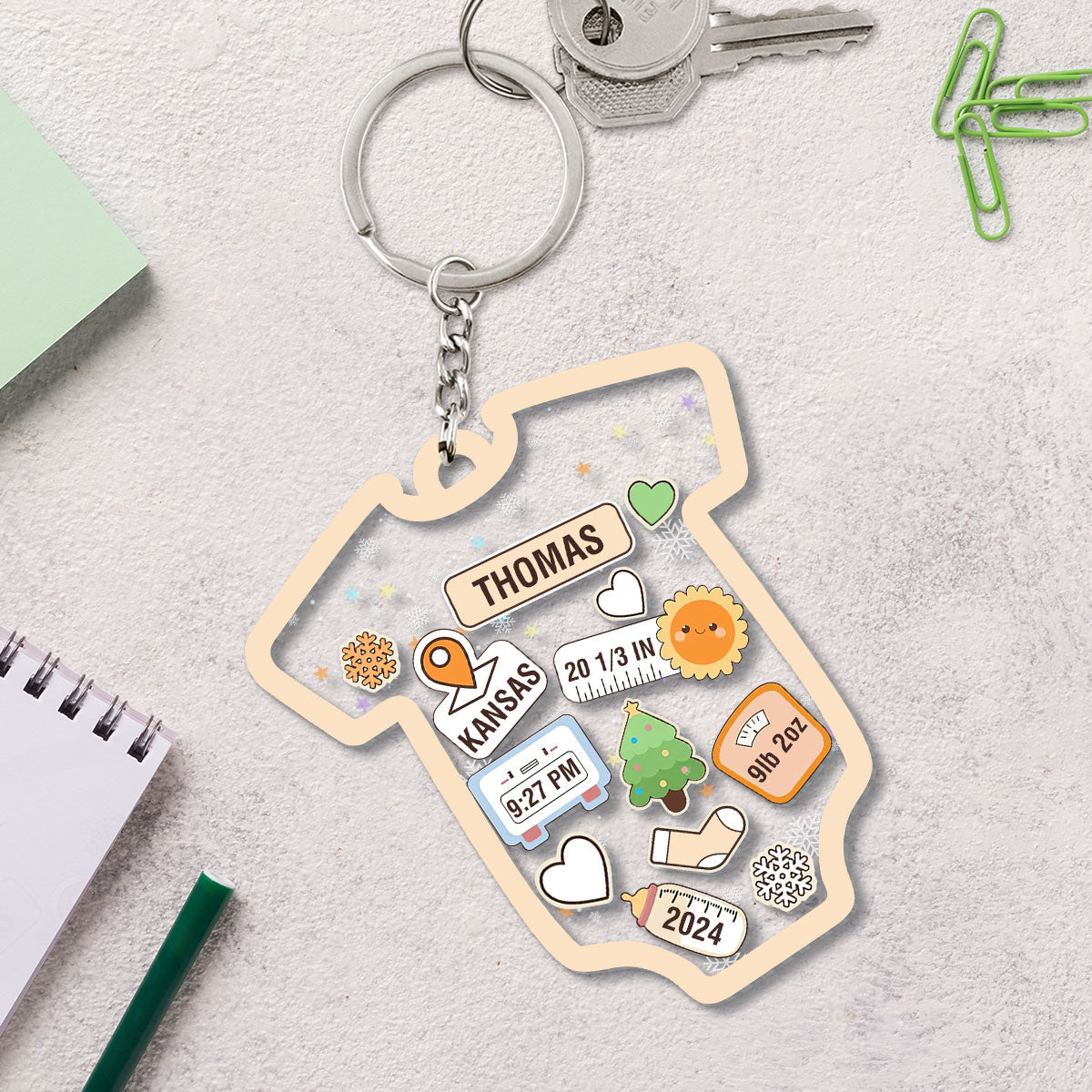 Lovely Baby Information - Personalized Acrylic Keychain