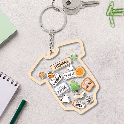 Lovely Baby Information - Personalized Acrylic Keychain