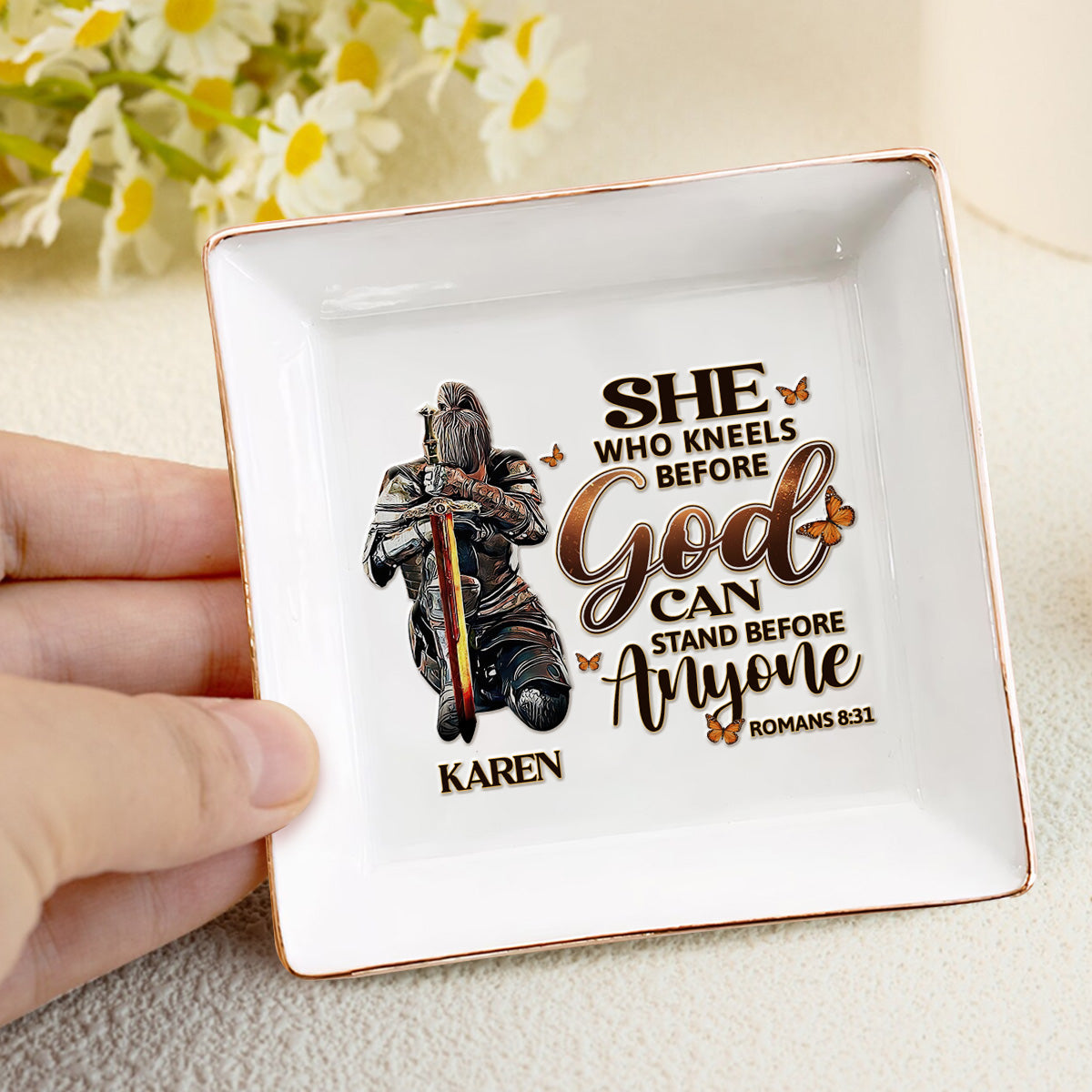 She Who Kneels Before God - Personalized Jewelry Dish