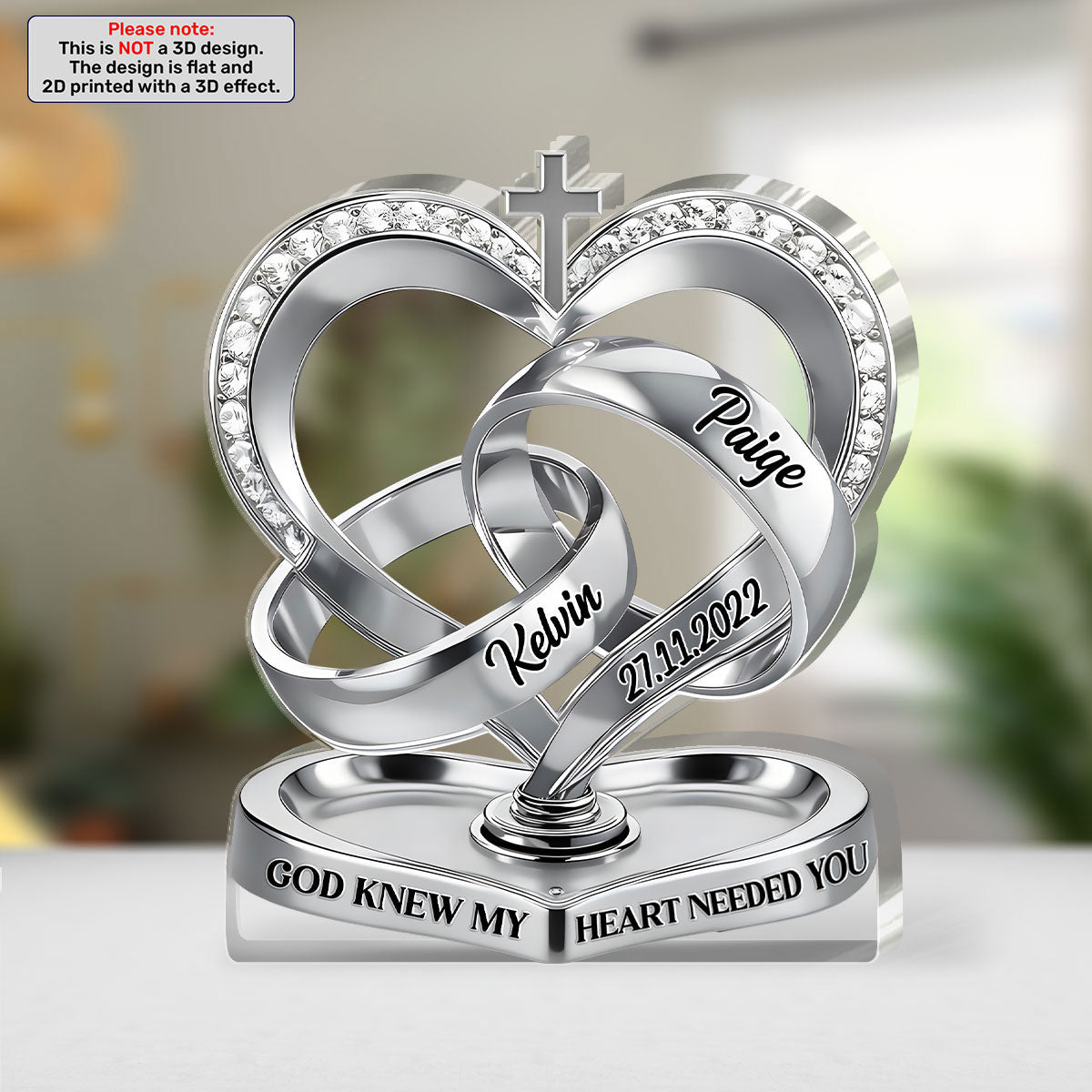 God Knew My Heart Needed You - Personalized Custom Shaped Acrylic Plaque