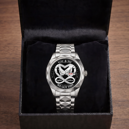 Our Love Tells Time - Personalized Men's Wrist Watch