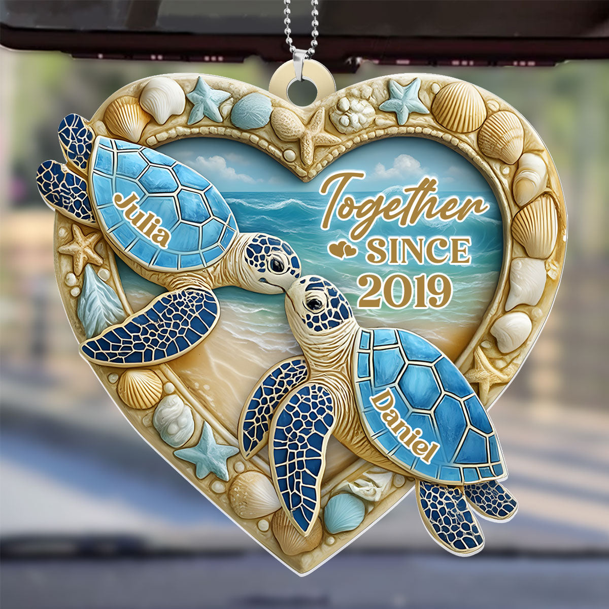Sea Of Love - Personalized Car Acrylic Hanging Ornament