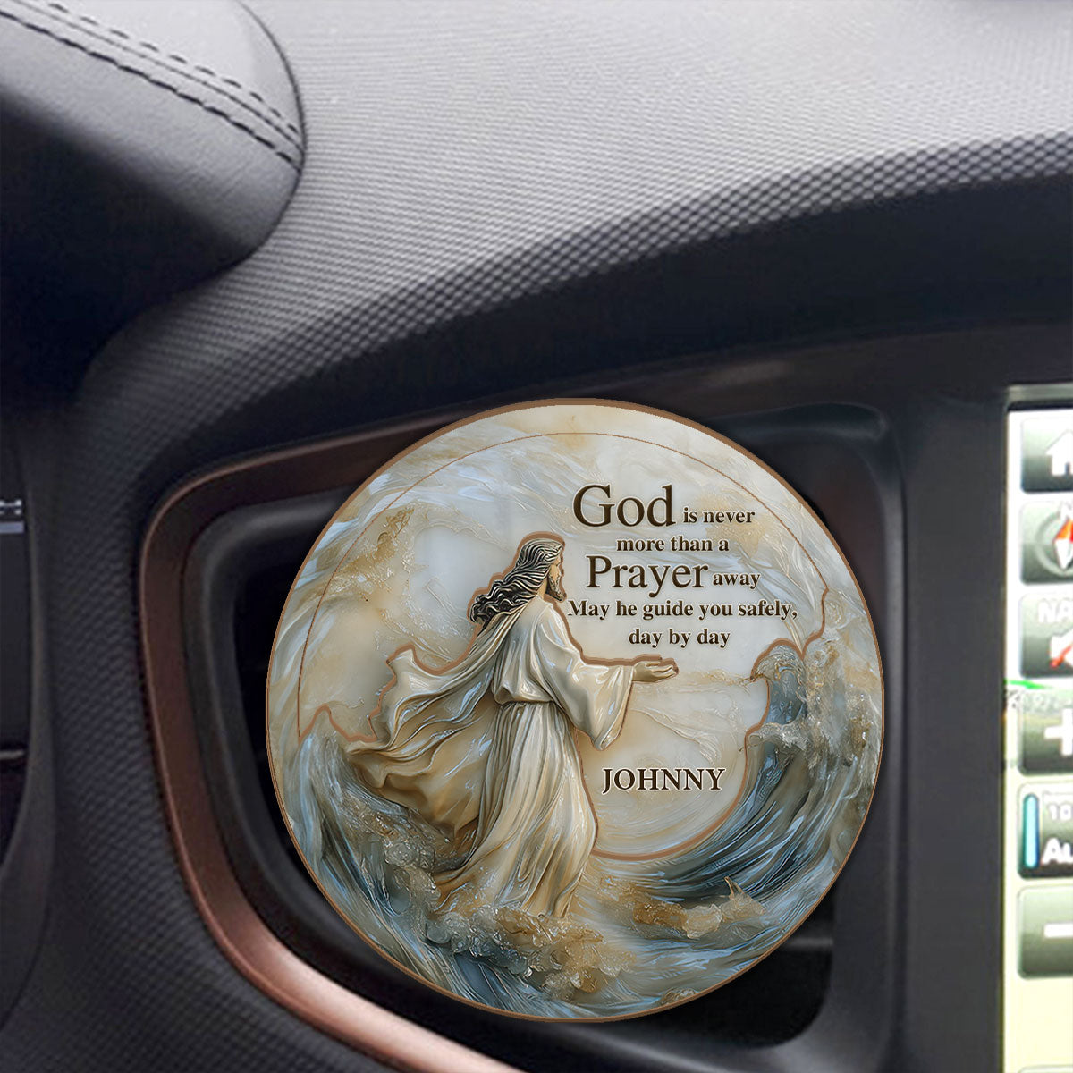 God Is Never More Than A Prayer Away - Personalized Car Visor Clip