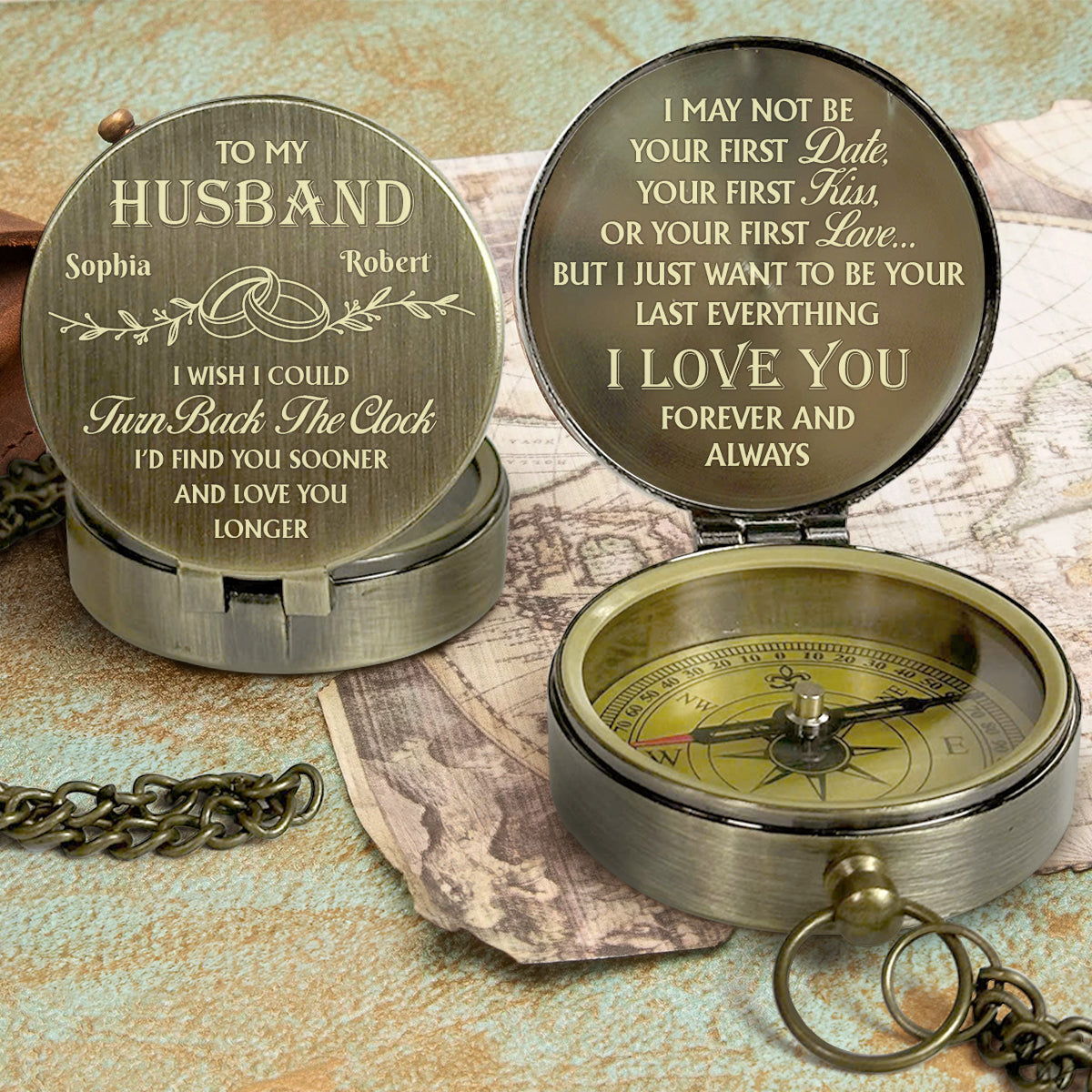 Love You Longer Forever - Personalized Compass