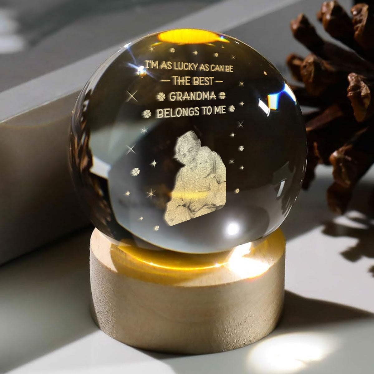 Best Mom Baby  - Personalized Crystal Ball Night Light