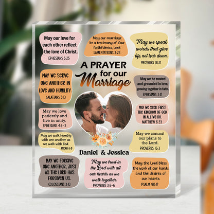 A Prayer For Our Marriage - Personalized Custom Shaped Squared Acrylic Plaque