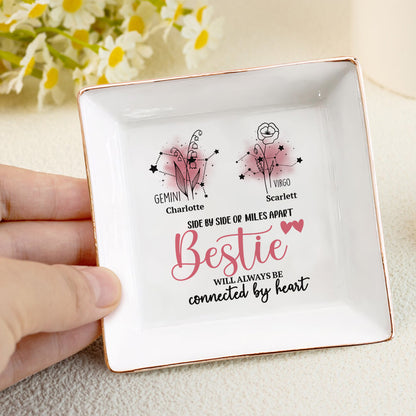 Side By Side or Miles Apart Bestie - Personalized Jewelry Dish FCJDLETN1975L