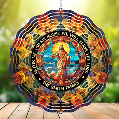 We Will Serve The Lord - Personalized Wind Spinners FCWISPLEH1527TA