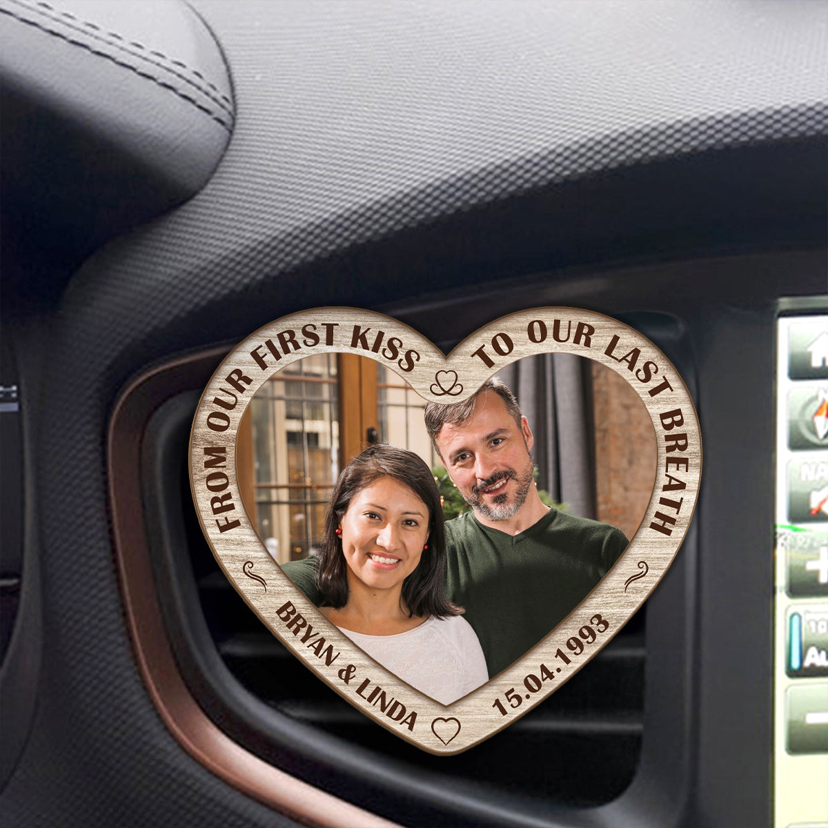 From Our First Kiss To Our Last Breath - Personalized Car Visor Clip FCCVCLEHA2080TA