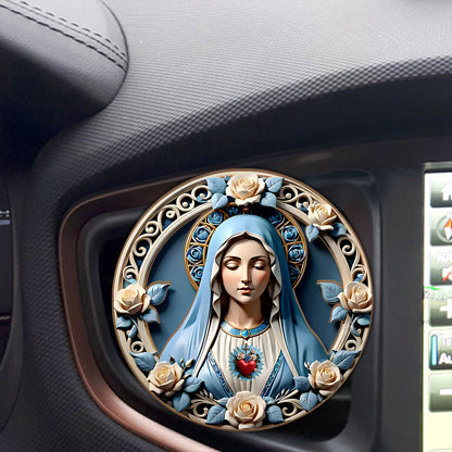 Sacred Heart of Mary -  Car Visor Clip