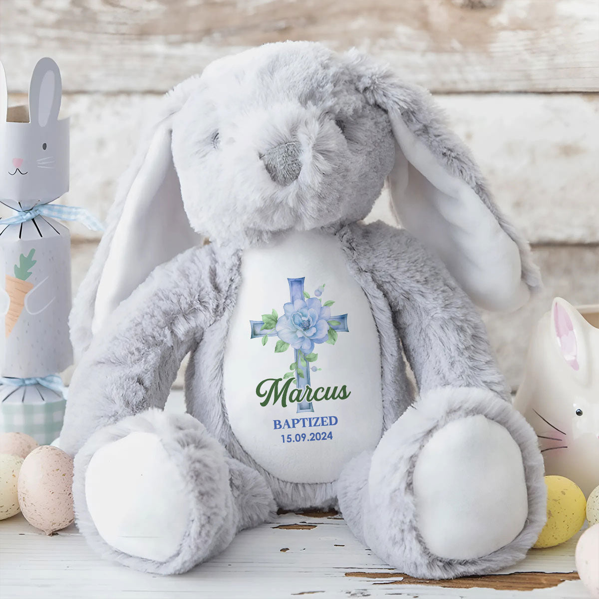 Kid Christening Day - Personalized Stuffed Bunny