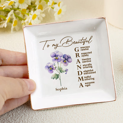 To My Beautiful Grandma - Personalized Jewelry Dish