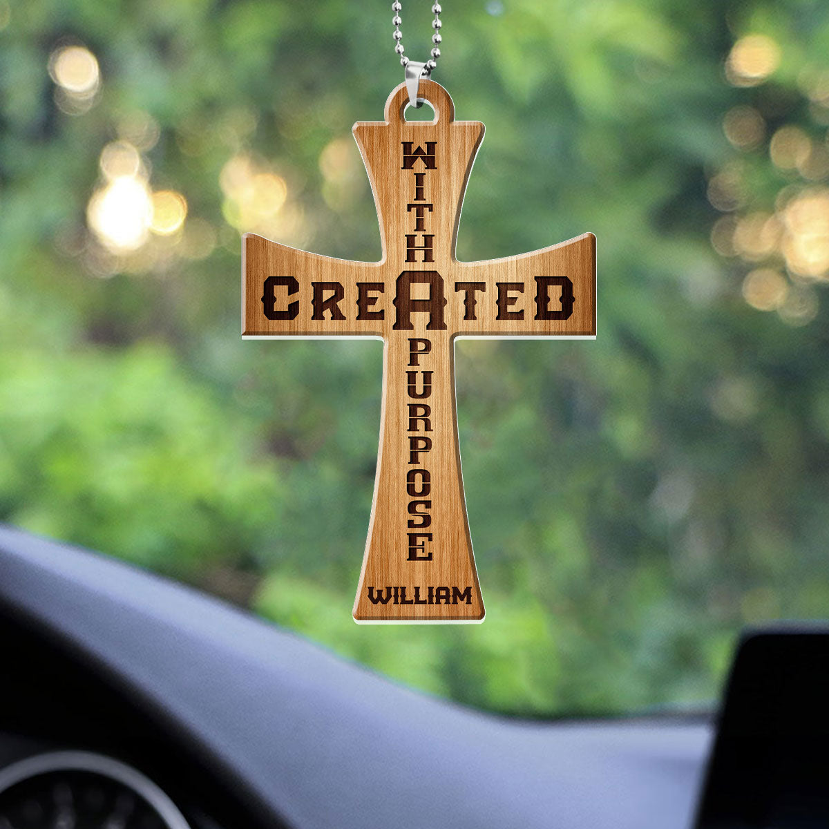 Created With A Purpose - Personalized 1-Side Car Acrylic Hanging Ornament