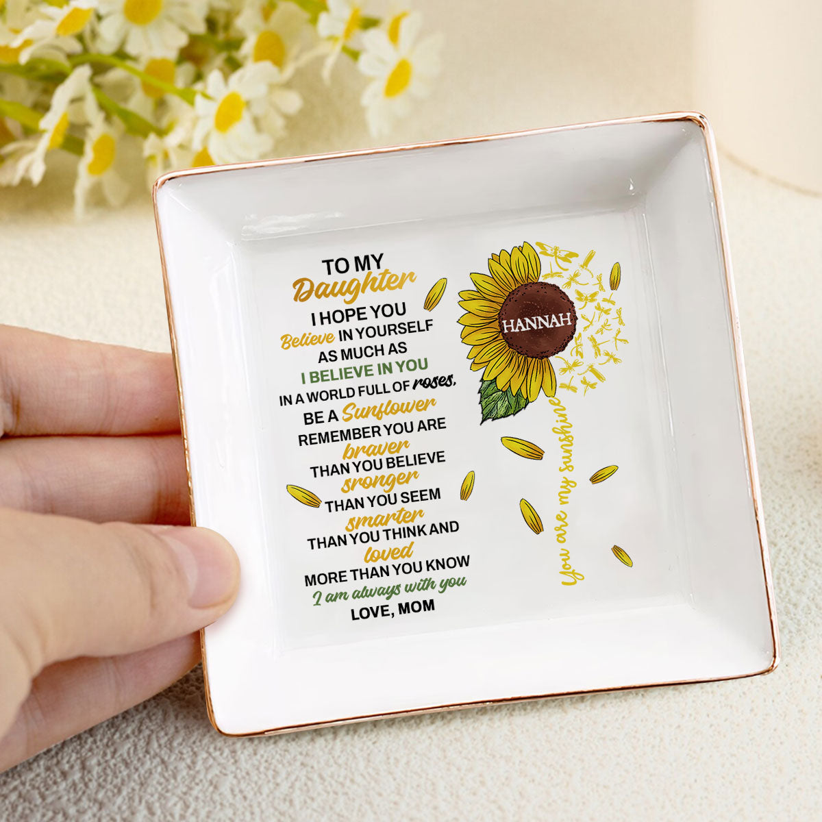 To My Daughter You Are My Sunshine - Personalized Jewelry Dish FCJDLEHA1959M