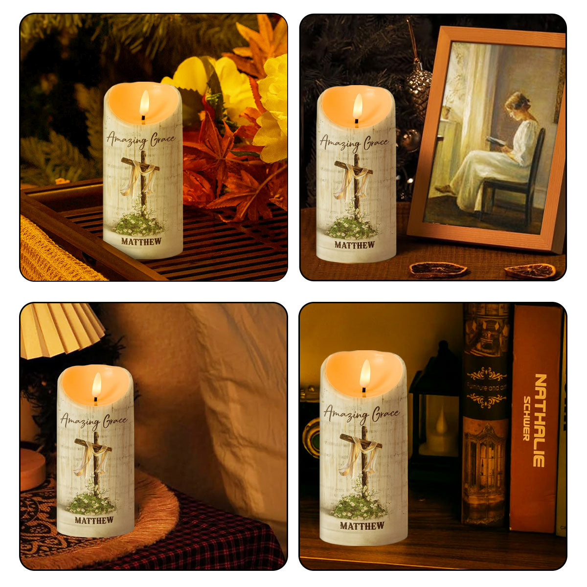 Amazing Grace - Personalized Flameless LED Candle