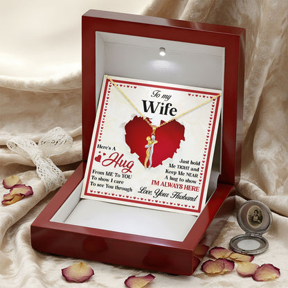 Here's A Hug From Me To You - Personalized Hug Charm Necklace