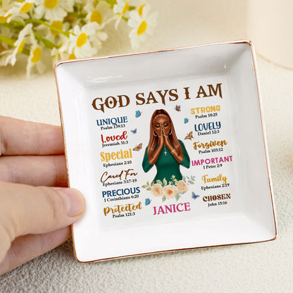 God Says I Am - Personalized Jewelry Dish FCJDLEHA1919D