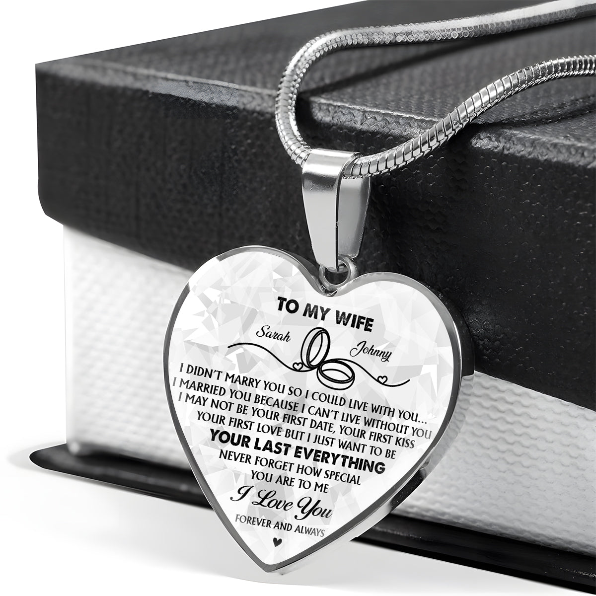 I Married You Because I Can't Live Without You - Personalized Heart Necklace