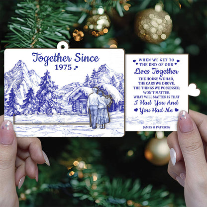 A Love Story - Personalized Wooden Slider Ornament