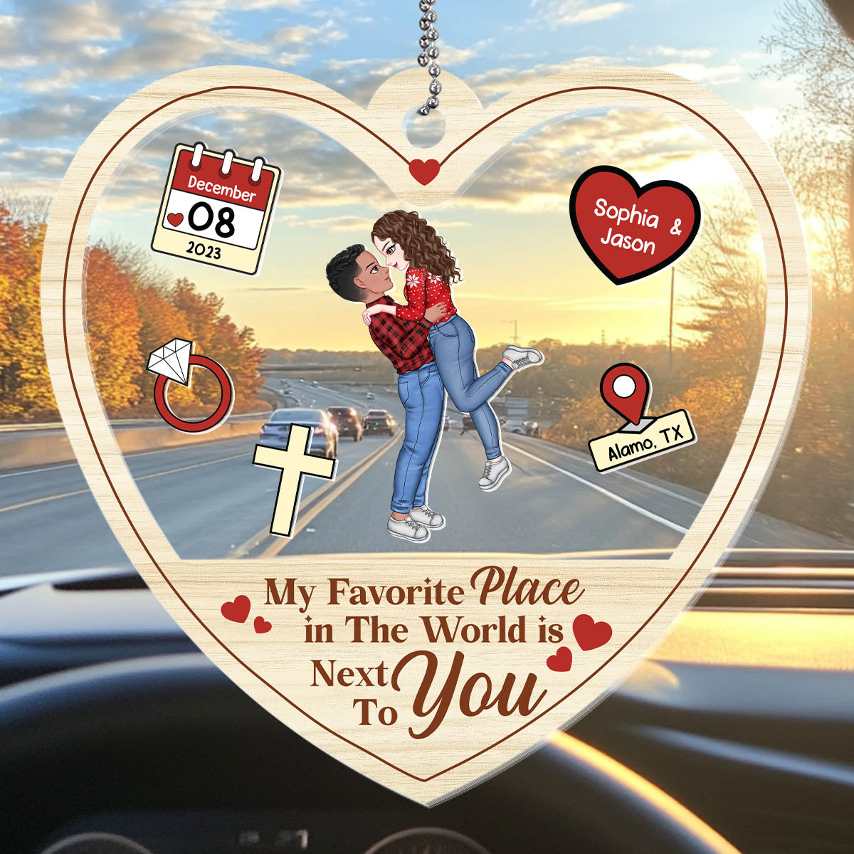 Next To You - Personalized Car Shaker Ornament