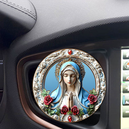 Sacred Heart Virgin Mary - Personalized Car Visor Clip