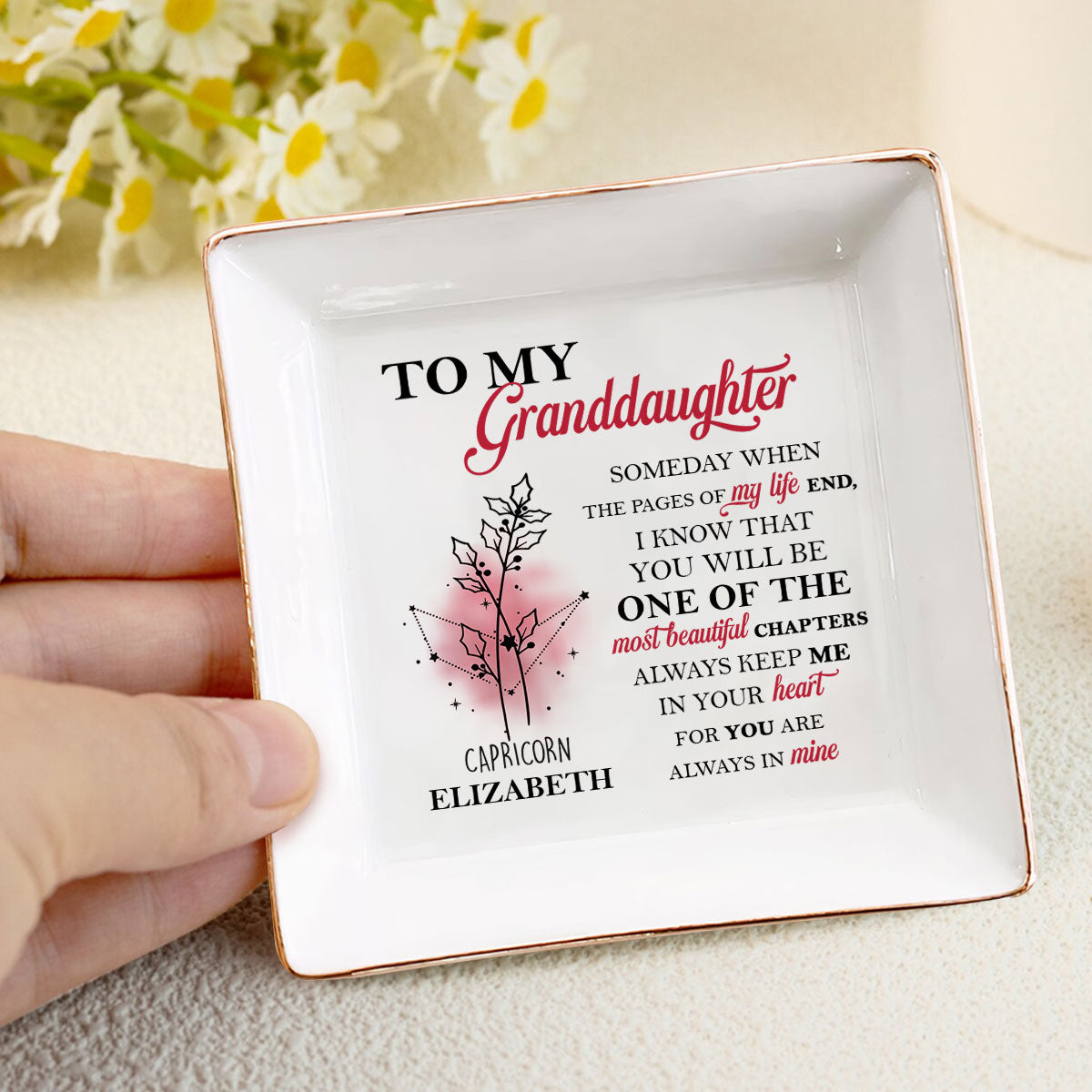 To My Granddaughter Keep Me in Your Heart - Personalized Jewelry Dish FCJDLEHA1974L