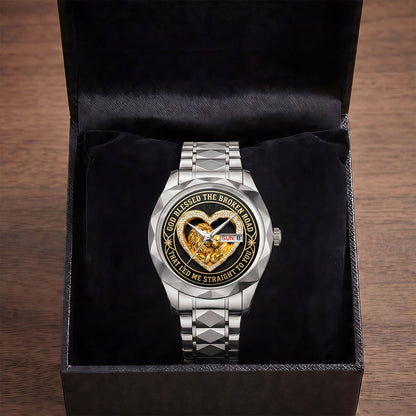 Blessed Road Led To You - Personalized Men's Wrist Watch
