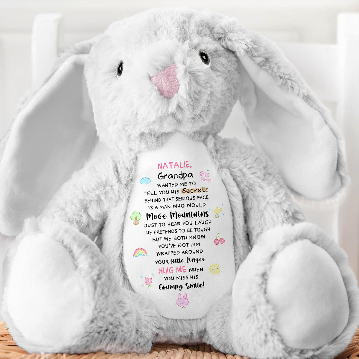 Grandpa Wants To Tell You - Personalized Stuffed Bunny