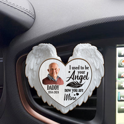 I Used To Be Your Angel Now You're Mine - Personalized Car Visor Clip FCCVCLETN2239TA