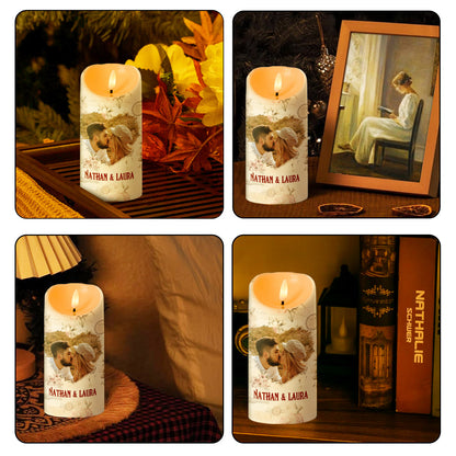 Blessed To Have A God-Written Love Story - Personalized Flameless LED Candle