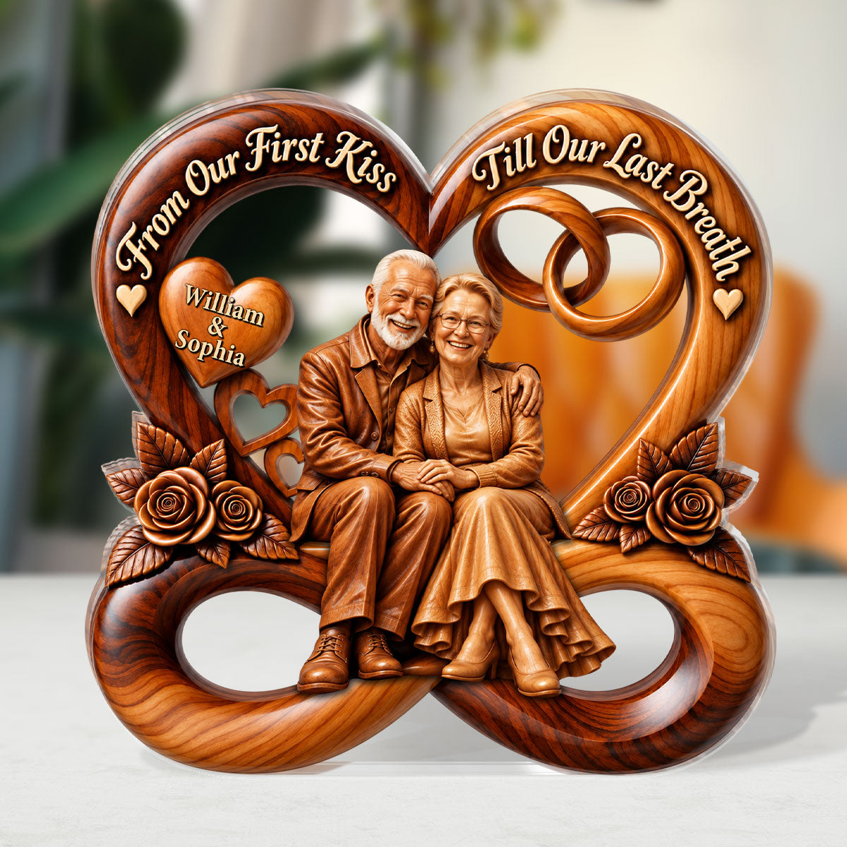 From Our First Kiss Till Our Last Breath - Personalized Custom Shaped Acrylic Plaque