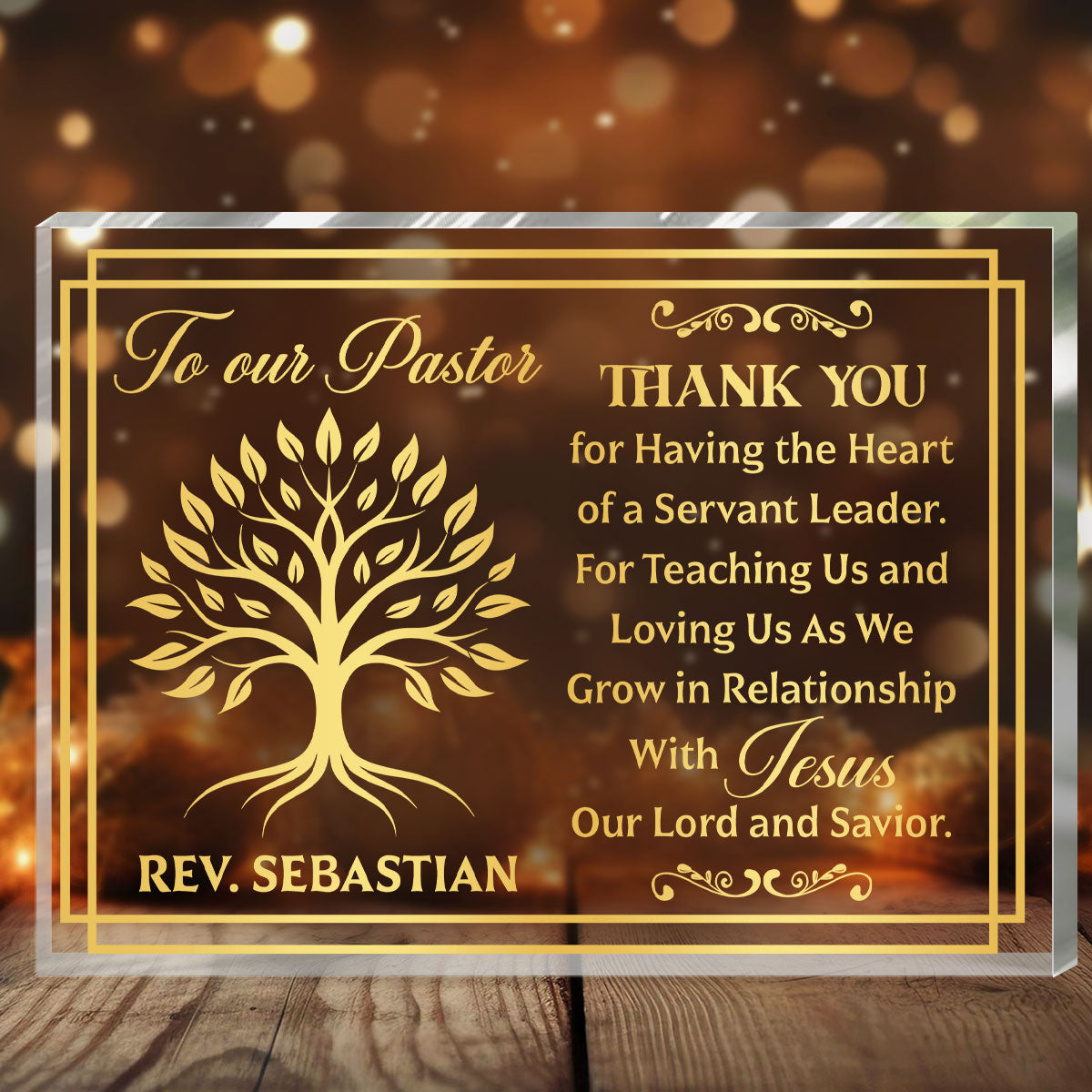 Pastor We Appreciate You - Personalized Custom Shaped Squared Acrylic Plaque