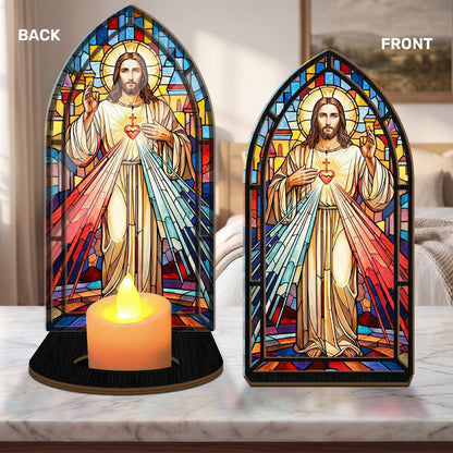 Divine Mercy Eternal Love Light - Personalized Candle Holder