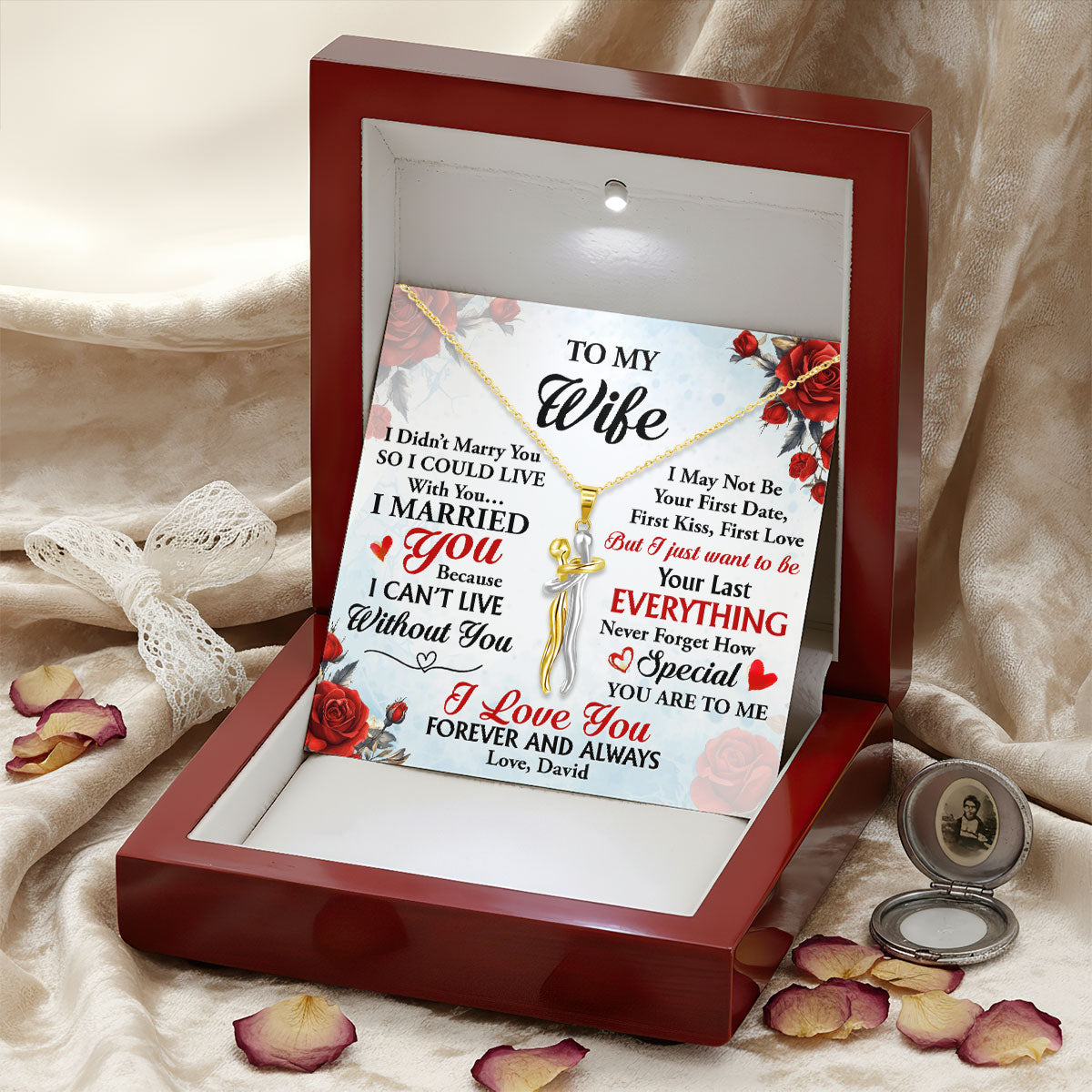 I Married You Because I Can't Live Without You - Personalized Hug Charm Necklace