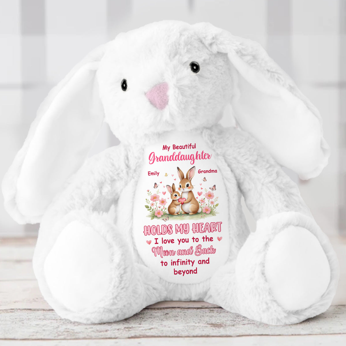 To My Grandkid - Personalized Stuffed Bunny
